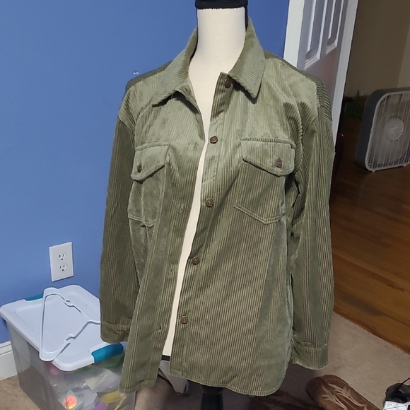 Jackets & Blazers - Olive Green Corduroy Jacket